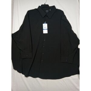 Haggar Dress Shirt Men's 22 34/35B Black Classic Fit